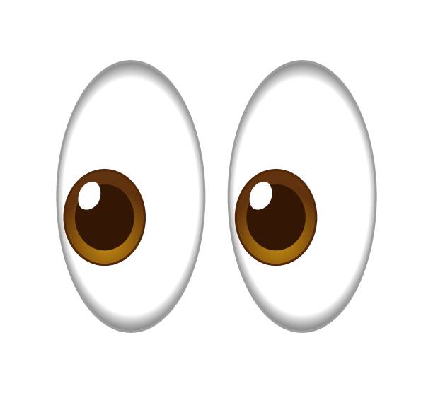 Eyes emoji illustration. Eyeballs llustration. Social media reaction, emoji, emoticon. Funny cartoon isolated on white background. Cartoon illustration vector