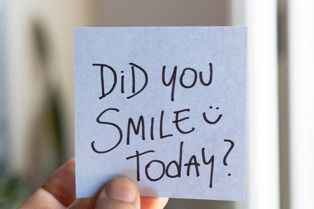 istock Sticky Notes with 'Did You Smile Today?' on Colored Paper 2197668554