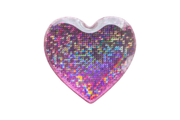 istock Heart shape hologram sticker isolated on white background 2197672758