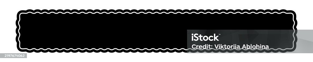 Rectangular Form Shape Long Rectangle Form With Wavy Borders Curvy Rectangular Shape Empty ...