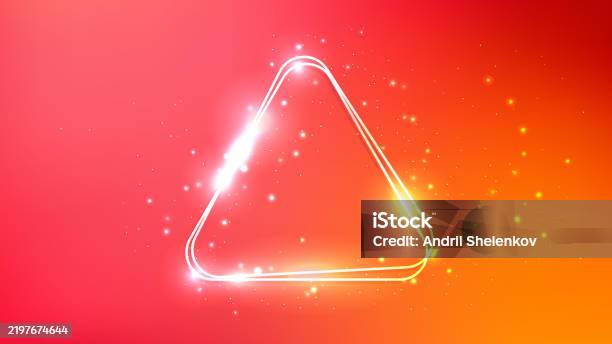 Double Triangle Frame Neon Rounded Double Triangle Frame With Shining Effects Stock ...