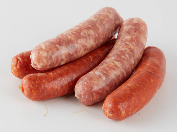 istock fresh sausage isolated nature background with clipping path 2197675305