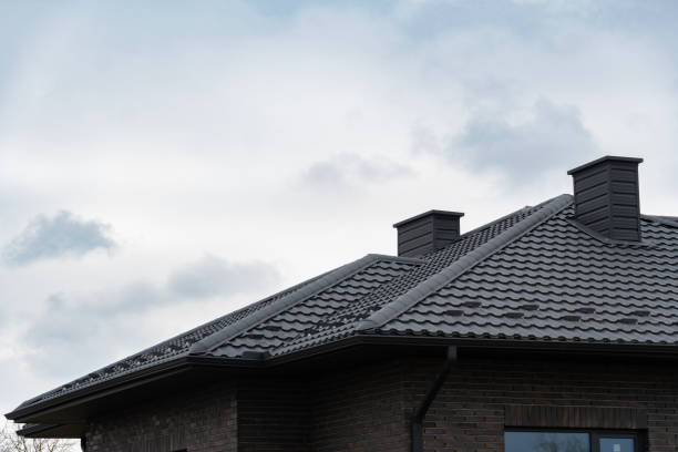 istock A modern metal-profile roof with two chimneys 2197675429