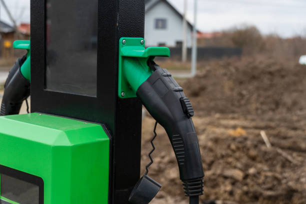 istock Charging station just installed, convenient charging of cars 2197675439