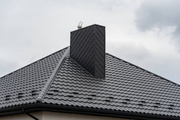istock Metal profile chimney with a condensate trap 2197675440