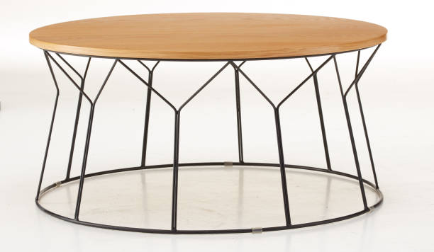 istock circular wooden table isolated nature background with clipping path 2197676303