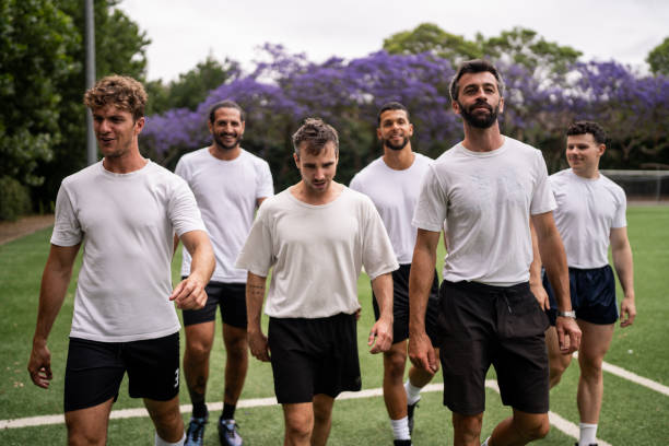 istock Soccer Players Leaving After Match 2197682835