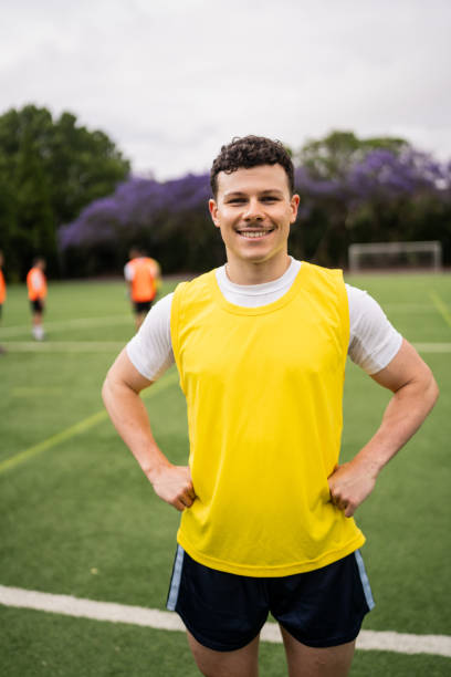 istock Soccer Player Standing on Sports Field 2197683966