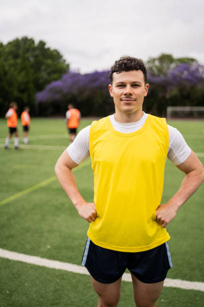 istock Soccer Player Standing on Sports Field 2197684053