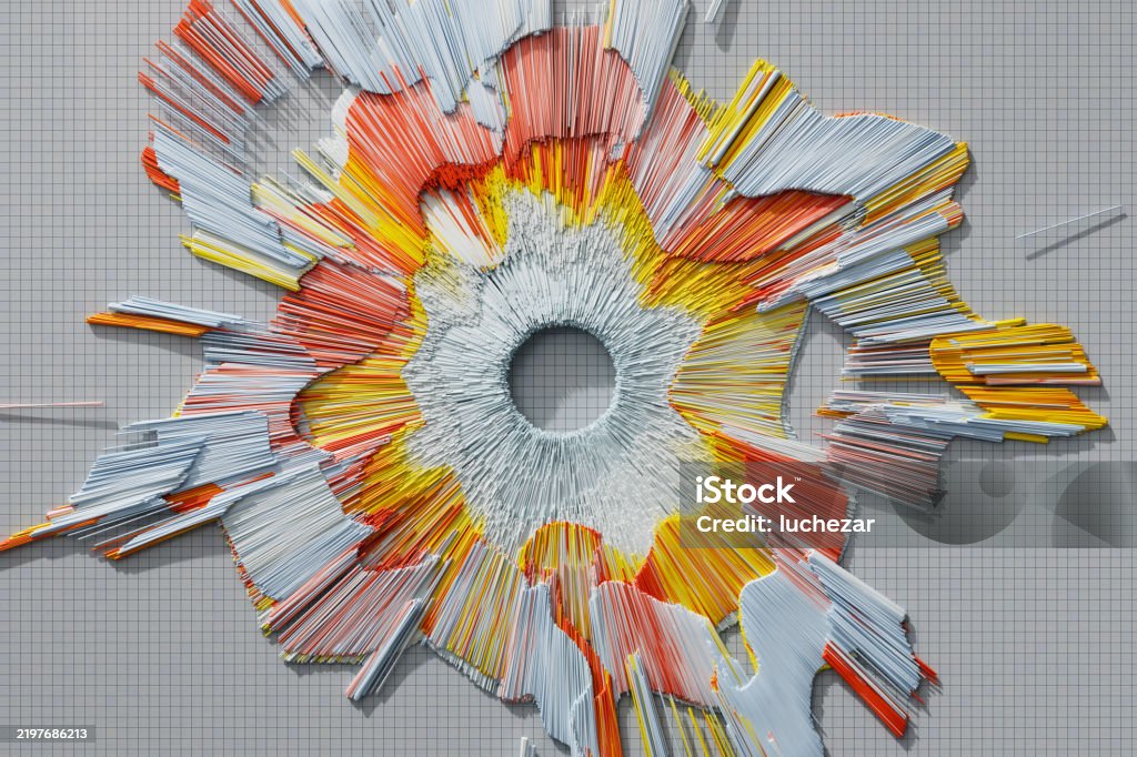 Exploding Infographics Abstract Colorful Data Visualization Exploding From The Center Creating ...