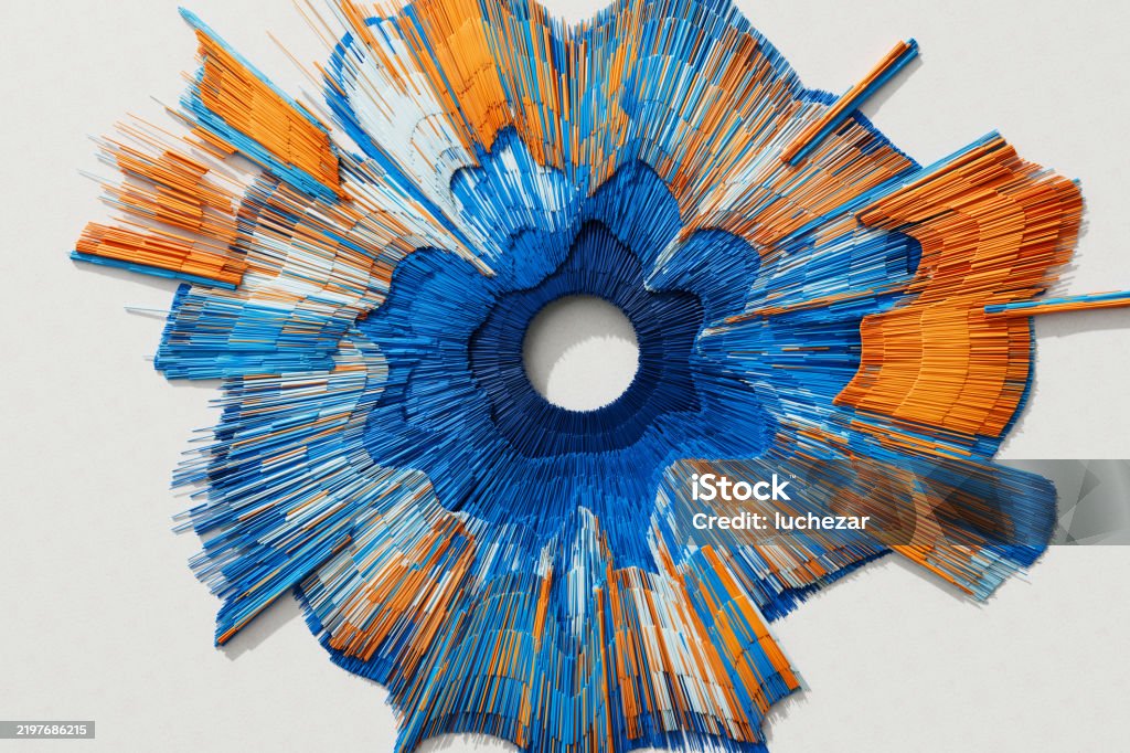 Exploding Infographics Abstract Colorful Data Visualization Exploding From The Center Creating ...