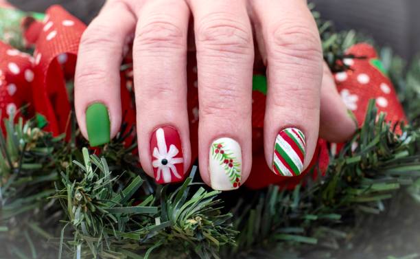 istock Christmas Holiday Nail Art Designs 2197687087