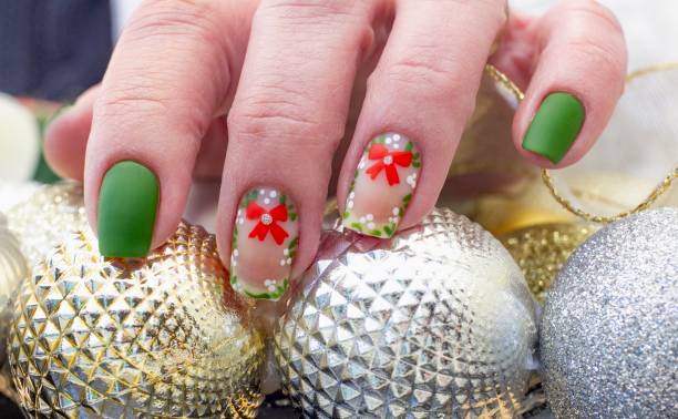 istock Christmas Holiday Nail Art Designs 2197687116