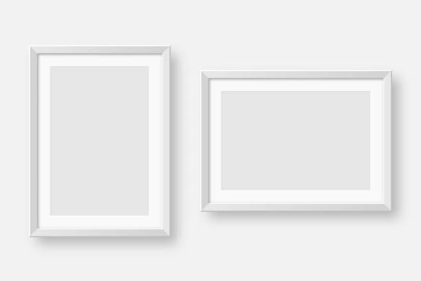 istock Realistic blank white picture frames collection. Modern poster mockup for artwork, photography, or advertising. Perfect for art galleries, interior decor, and branding. Vector illustration 2197687225
