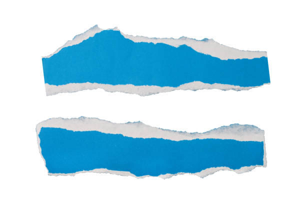 istock Collection of blue torn paper edge sheets isolated 2197691938