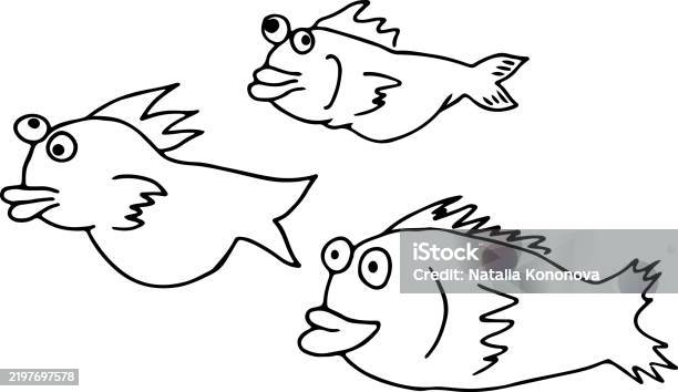 3 Fish Image Three Happy Fish Swim Next To Each Other Stock Illustration - Download ...