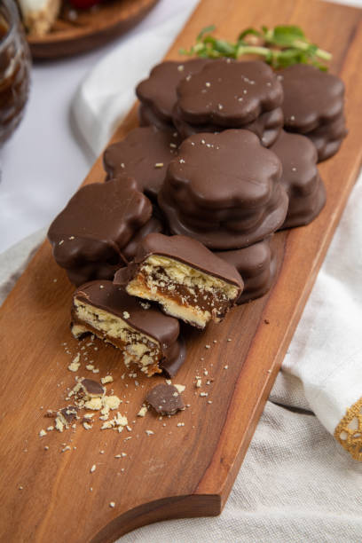 istock Chocolate alfajores stuffed biscuits argentinian peruvian sweet dessert food 2197700002