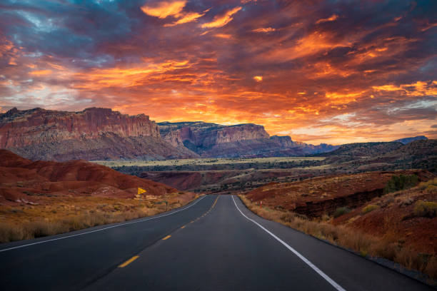 Scenic Road Sunset Capitol Reef National Park