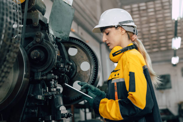 istock professional engineer caucasian women inspecting auditing old machine in heavy industry factory 2197703288