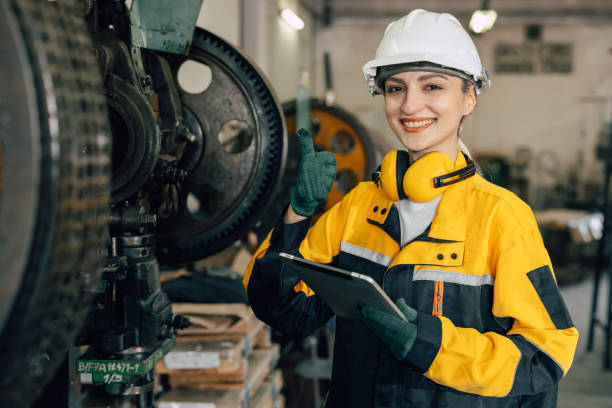 istock professional engineer caucasian women inspecting auditing old machine in heavy industry factory 2197703296