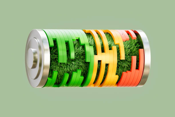 istock Battery with Grass Growing from Inside, Sustainable Energy Concept 2197707449