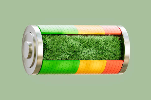 istock Battery with Grass Growing from Inside, Sustainable Energy Concept 2197707475