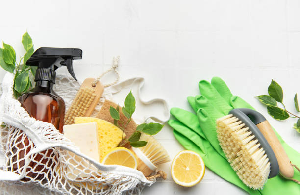 istock Eco friendly cleaning kit promoting sustainable housekeeping practices 2197709612