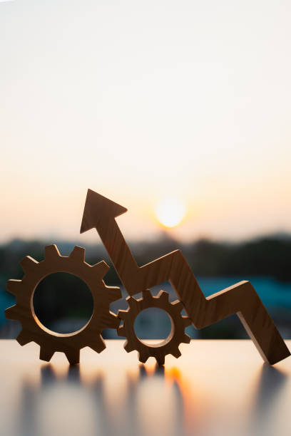 istock Cogwheels and up Arrows, Operational excellence, Optimize technology, innovation, production growth concept. 2197710341