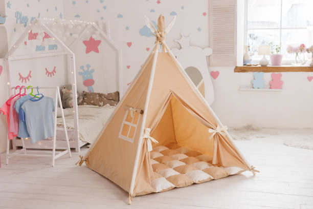 istock Cozy Children's Play Tent in Bright Room 2197713874