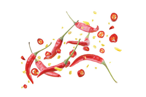 istock Fresh red chili peppers tossed up 2197717075