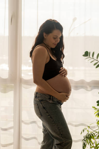 istock Pregnant Woman by Window in Natural Light 2197717415