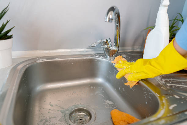 istock Cleaning the sink is a quick way to tidy up the kitchen. Cleaning products effectively remove dirt without leaving streaks. 2197724923