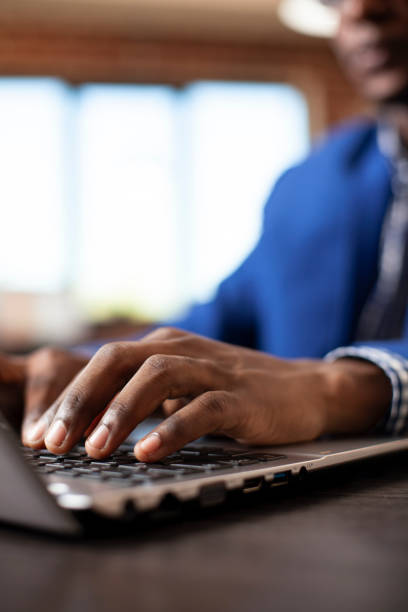 istock Hand of person on laptop keyboard 2197725599