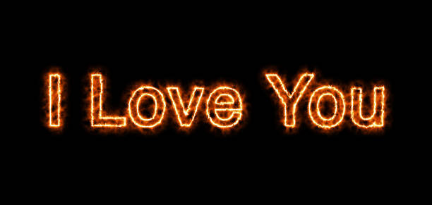 istock Fire Flame Burning I LoveYou Text on Black Background 2197726172