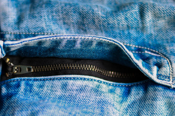 istock Blue jeans with zipper, close-up. Selective focus. 2197729249