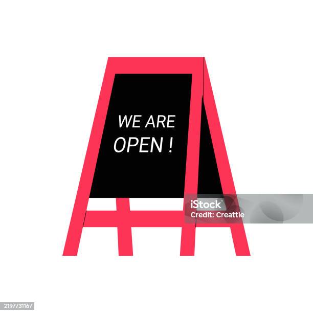 In Store Availability Sign Open Sign Board In Flat Vector Illustration Symbolizing Store Opening ...