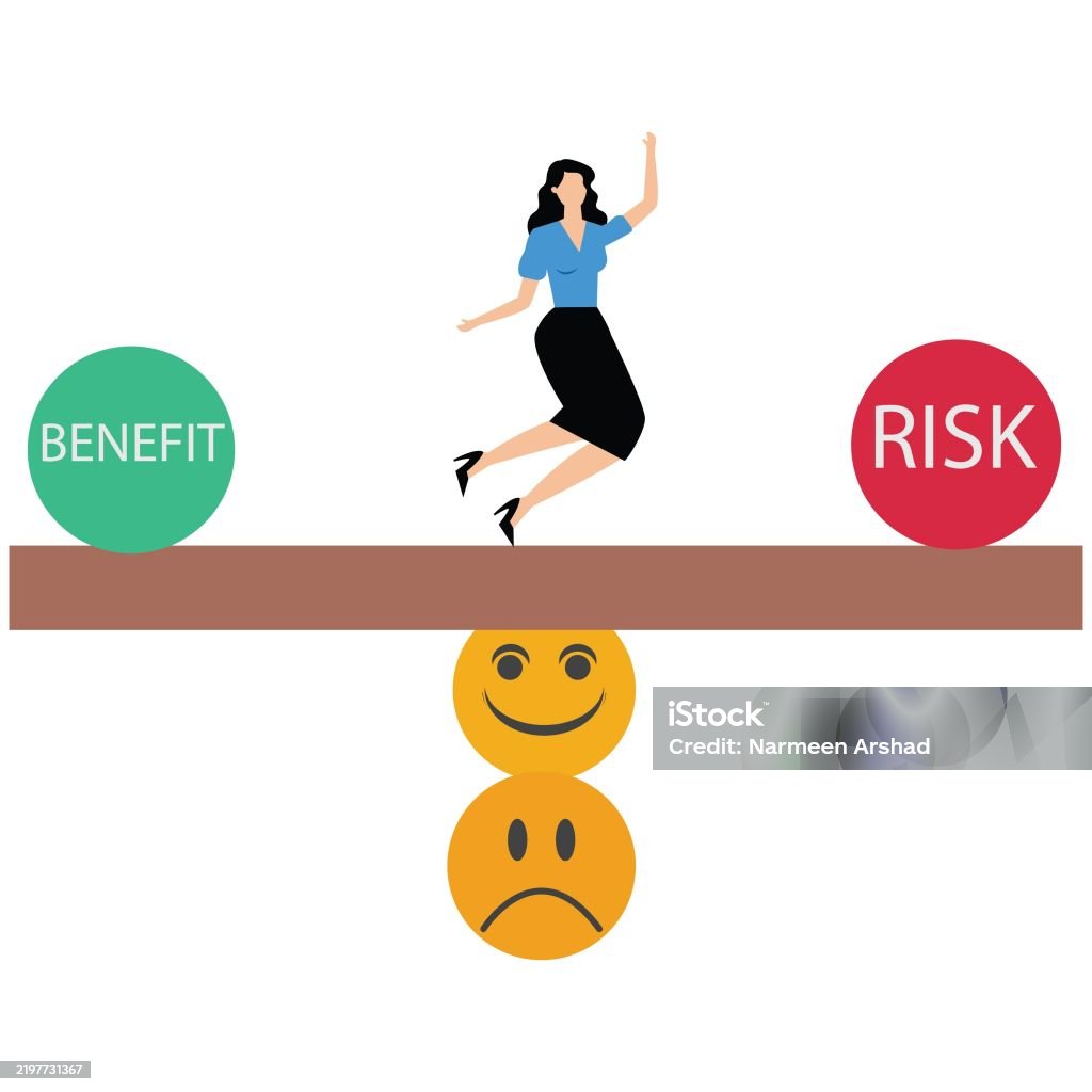 Balancing Risk Cartoon Risk And Benefit Balancing Concept Stock Illustration - Download Image ...
