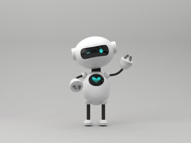 istock Friendly cute cartoon robot - 3d render. Customer support chatbot, online consultant, assistant. 2197732768