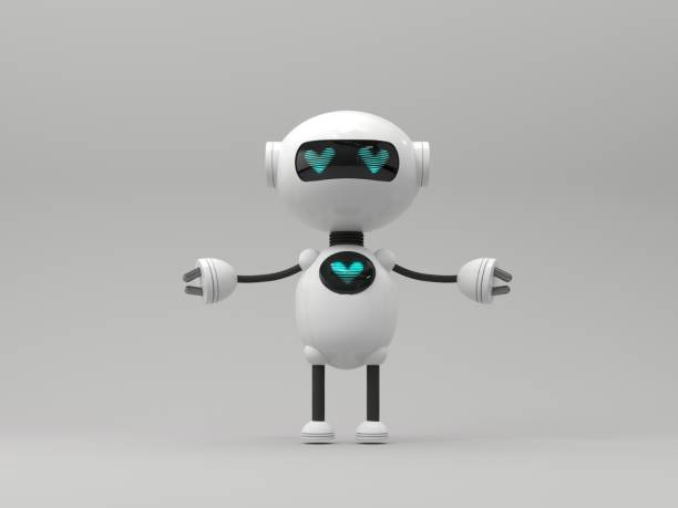 istock Friendly cute cartoon robot - 3d render. Customer support chatbot, online consultant, assistant. 2197732769