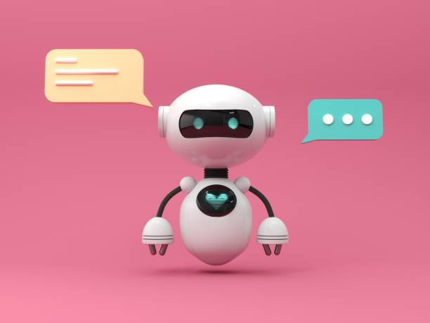 istock Friendly cute cartoon robot - 3d render. Customer support chatbot, online consultant, assistant, kawaii bot. Social media apps, UI and UX web design, application development. 2197732824