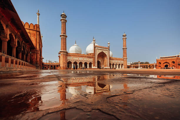istock Jama Masjid Mosque Reflected in a Wet Courtyard, Old Delhi, India 2197736273