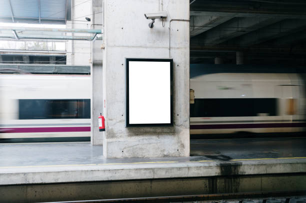 istock Blank billboard in a railroad station 2197737773