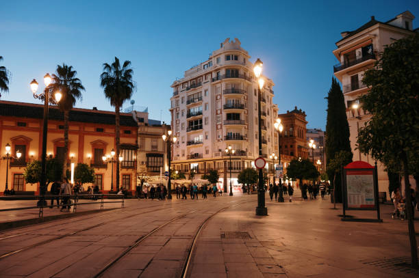 istock Street in Seville at night 2197738528