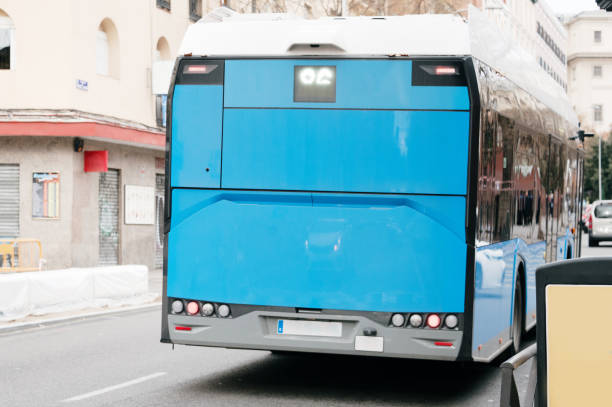 istock Rear view of a city bus 2197738542