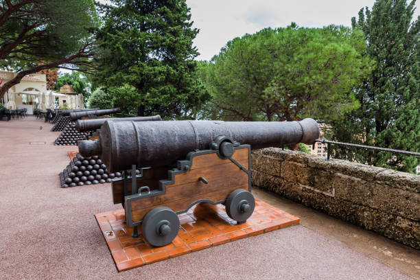 istock Medieval cannons in Old town on Rock of Monaco 2197738572