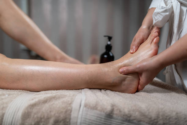 istock Lymphatic drainage massage, specialized therapeutic technique designed to stimulate the lymphatic system, encouraging the movement of lymph fluid, helps remove toxins, reduce swelling, and boost the immune system. 2197742433
