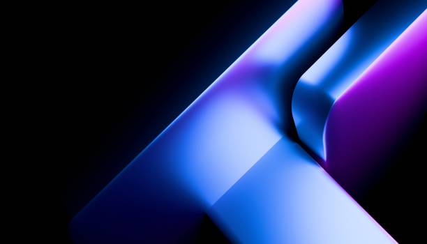 Futuristic abstract 3D rendering with neon blue and purple lighting. modern digital background for technology, innovation, advertising, game, E sport, cosmetic, business. creative design concepts