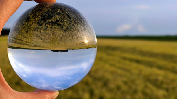 istock agricultural fields seen through the lens ball 2197750232