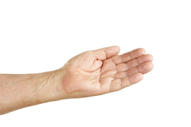 istock Hands of old senior on a white background 2197753223