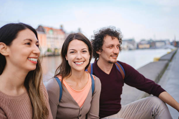 istock Tourists smiling in malmo, sweden, enjoying their vacation 2197753605